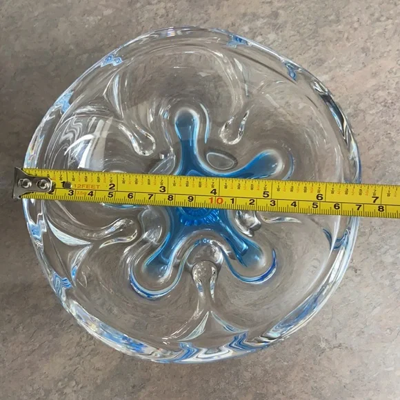 Blue and clear glass candy dish - Picture 4 of 5